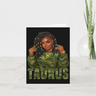 Taurus Koningin Locd Zwarte Vrouw Camo Sterrenbeel Kaart
