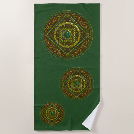 Taurus Mandala Beach Towel Strandlaken (Voorkant)