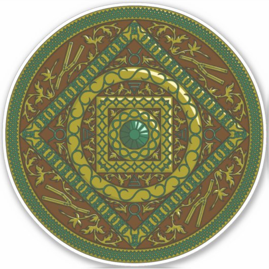 Taurus Mandala Contour Sticker (Voorkant)