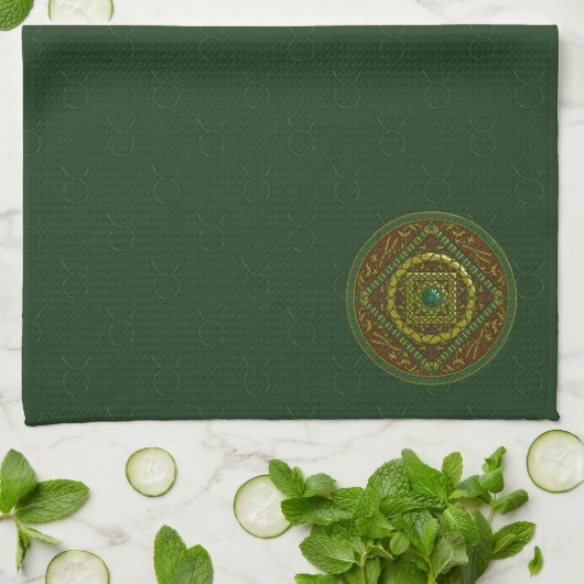 Taurus Mandala Handdoek (Gevouwen)