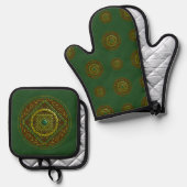 Taurus Mandala Ovenwant & Pannenlap Set (Voorkant / Achterkant)