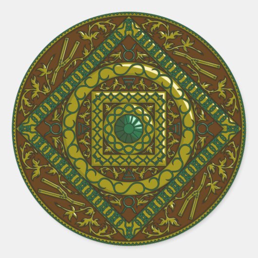 Taurus Mandala Sticker (Voorkant)