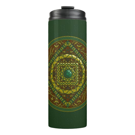 Taurus Mandala Thermische Tumbler Thermosbeker (Voorkant)