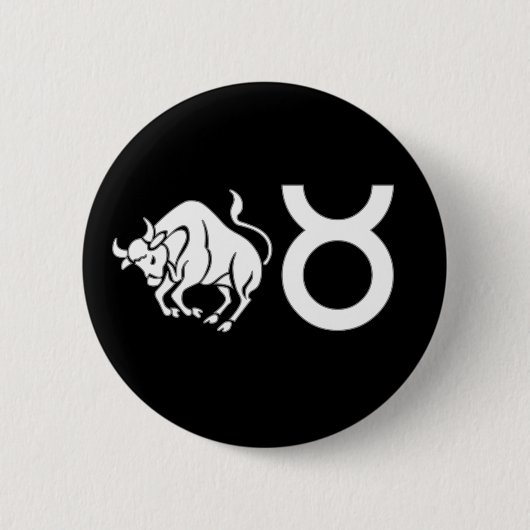 Taurus met symbool ronde button 5,7 cm (Voorkant)