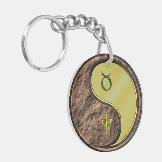 Taurus & Metalen Aap Sleutelhanger (Voorkant Links)