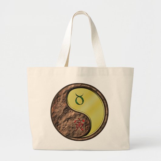 Taurus & Metalen Tijger Grote Tote Bag (Voorkant)