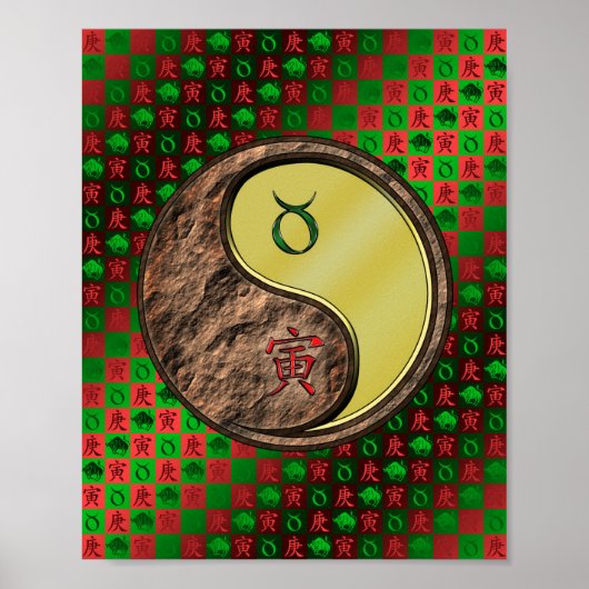 Taurus & Metalen Tijger Poster (Voorkant)