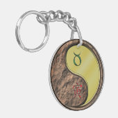 Taurus & Metalen Tijger Sleutelhanger (Voorkant Links)