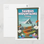 Taurus Mountains Turkije reisposter. Briefkaart (Voorkant / Achterkant)