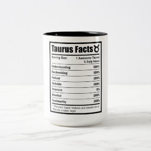 Taurus Nutrition Facts Tweekleurige Koffiemok