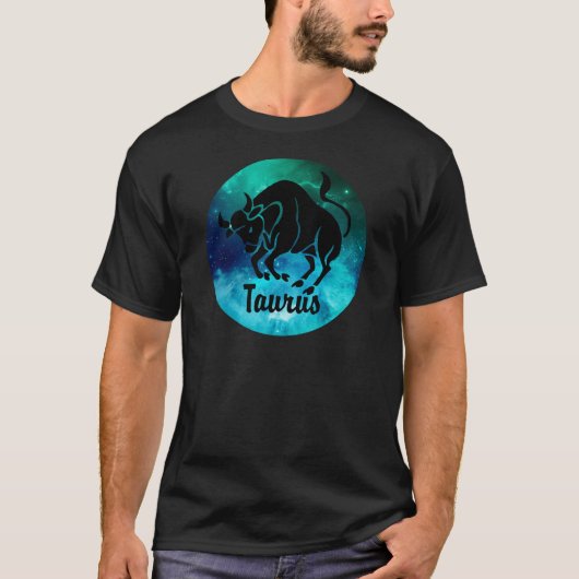 Taurus op ruimteachtergrond t-shirt (Voorkant)