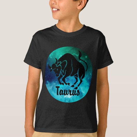 Taurus op ruimteachtergrond t-shirt (Voorkant)
