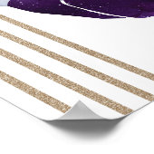 Taurus Paarse gouden vrouwelijke dierenriem ontwer Poster (Hoek)