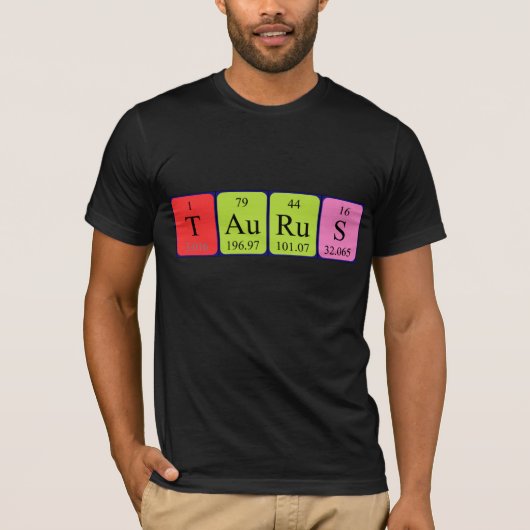 Taurus periodiek lijstnaam shirt (Voorkant)