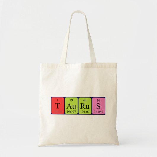 Taurus periodieke lijstnaam canvas tas (Voorkant)