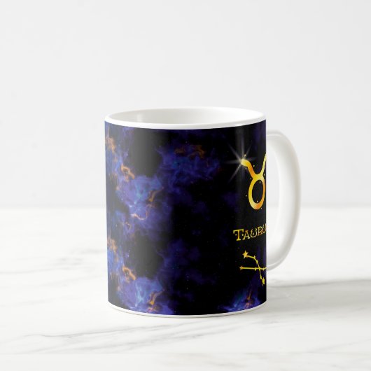 Taurus Personalized Mug Birthday Gift Koffiemok (Voorkant rechts)
