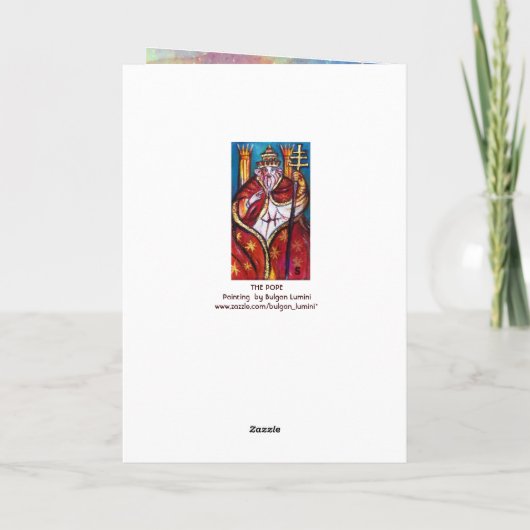 TAURUS, POPE HIEROPHANT TAROT ZODIAC BIRTHDAY KAART (Achterkant)