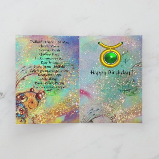 TAURUS, POPE HIEROPHANT TAROT ZODIAC BIRTHDAY KAART (Binnen)