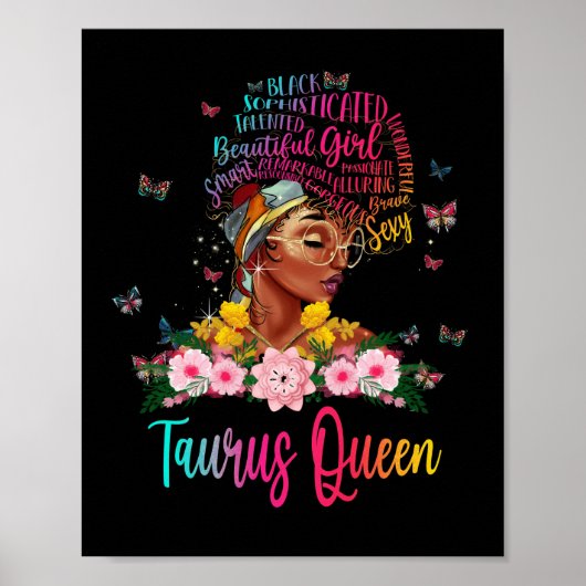 Taurus Queen Black Vrouwen persistente prachtige Poster (Voorkant)
