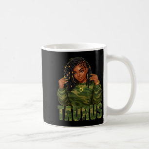 Taurus Queen Locd Zwarte Vrouw Camo Zodiac Sign Koffiemok