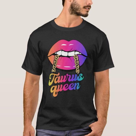 Taurus Queen Zodiac Lips Birthday Girl T-shirt (Voorkant)