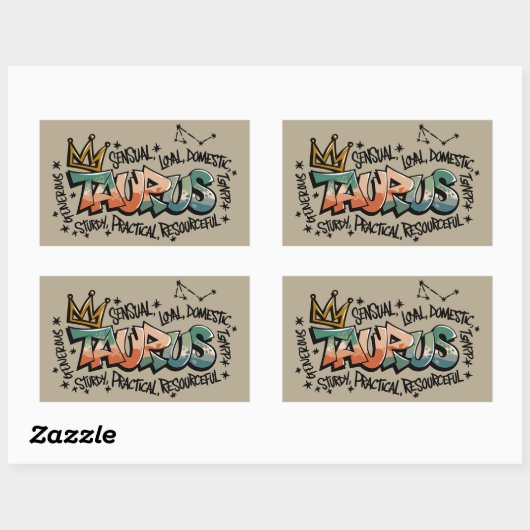 Taurus Rechthoekige Sticker (Vel)