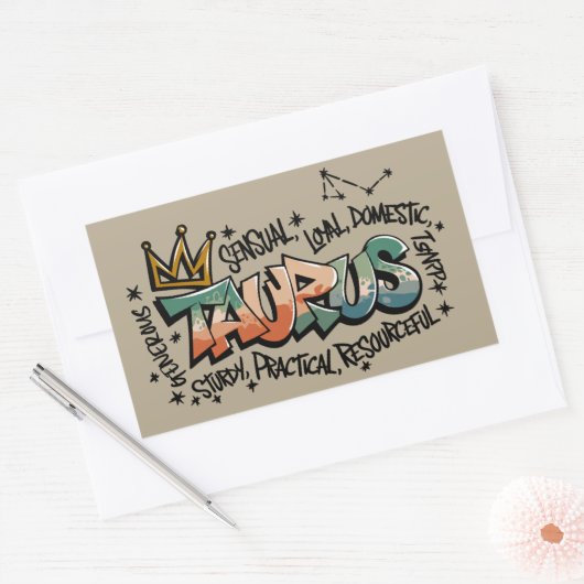 Taurus Rechthoekige Sticker (Envelop)