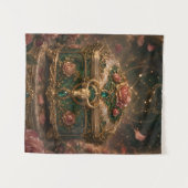 Taurus Rose Schatkist Zodiac Kunst Wandkleed (Voorkant (horizontaal))