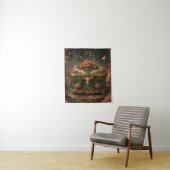 Taurus Rose Schatkist Zodiac Kunst Wandkleed (In situ)