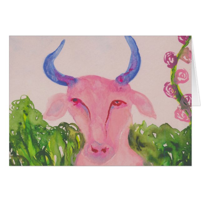 Taurus roze zodiale symbool leeg (Voorkant Horizontaal)