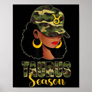 Taurus seizoen Afro-Amerikaanse zwarte vrouw Pet Z Poster