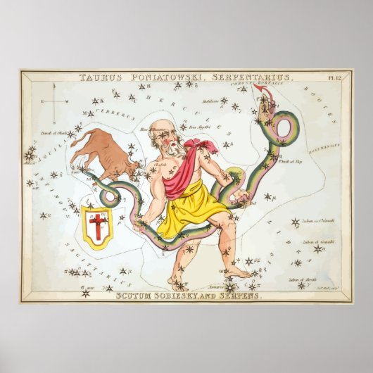 Taurus - Serpens - Scutum - Constellatie Poster (Voorkant)