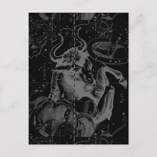 Taurus Sign Constellation Hevelius circa 1690 Briefkaart (Voorkant)