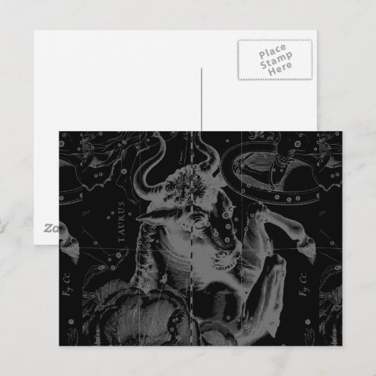 Taurus Sign Constellation Hevelius circa 1690 Briefkaart (Voorkant / Achterkant)