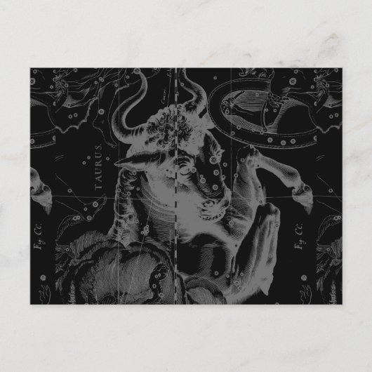 Taurus Sign Constellation Hevelius circa 1690 Briefkaart (Voorkant)