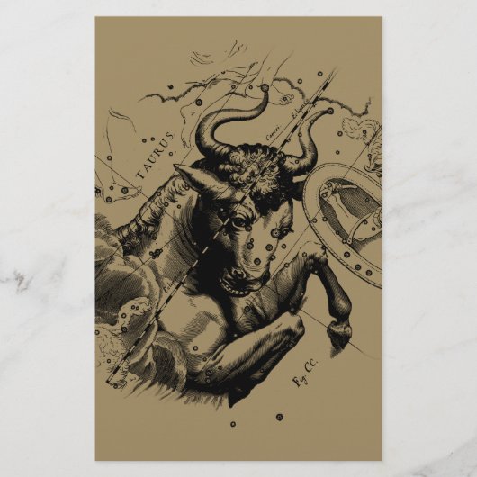 Taurus Sign Constellation Hevelius circa 1690 Briefpapier (Voorkant)