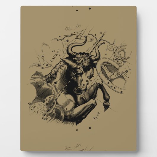 Taurus Sign Constellation Hevelius circa 1690 Fotoplaat (Voorkant)