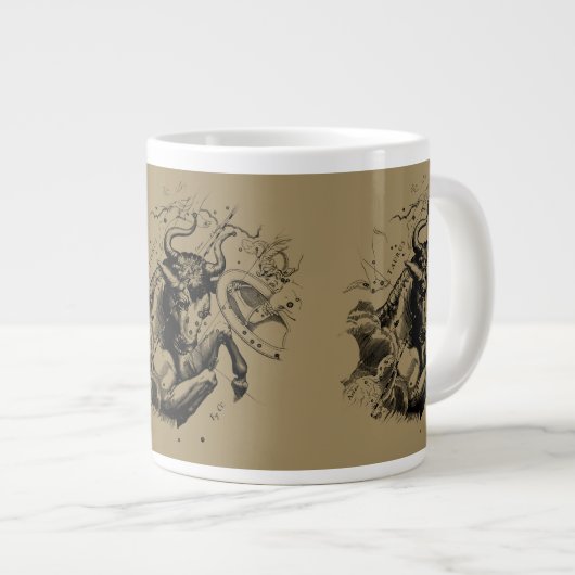 Taurus Sign Constellation Hevelius circa 1690 Grote Koffiekop (Voorkant rechts)