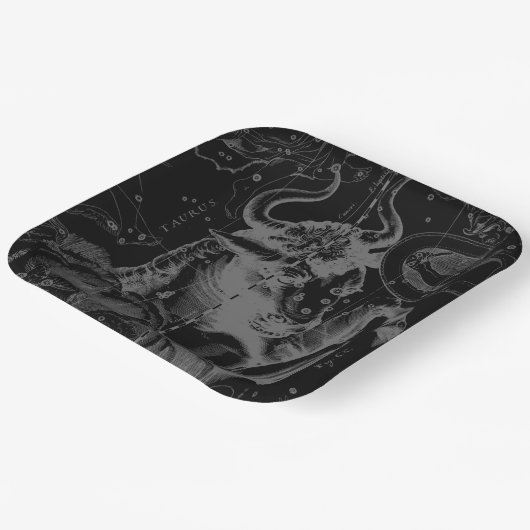 Taurus Sign Constellation Hevelius circa 1690 Papieren Bordje (Gebogen)