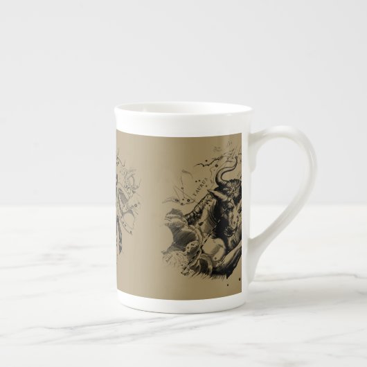 Taurus Sign Constellation Hevelius circa 1690 Porselein Kop (Rechts)