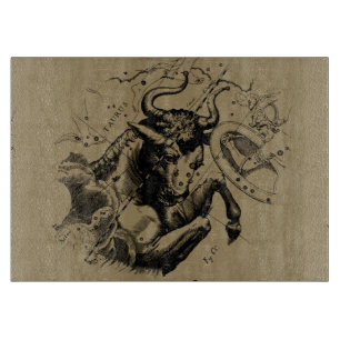 Taurus Sign Constellation Hevelius circa 1690 Snijplank