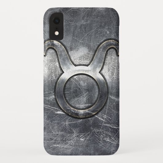 Taurus Sign in Silver Grunge Distress Style Case-Mate iPhone Case (Achterkant)
