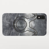 Taurus Sign in Silver Grunge Distress Style Case-Mate iPhone Case (Achterkant (horizontaal))