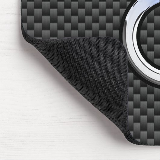 Taurus Sign on Charcoal Carbon Fiber Print Muismat (Hoek)