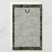 Taurus Sign on Woodland Green Digital Camouflage Briefpapier (Voorkant / Achterkant)