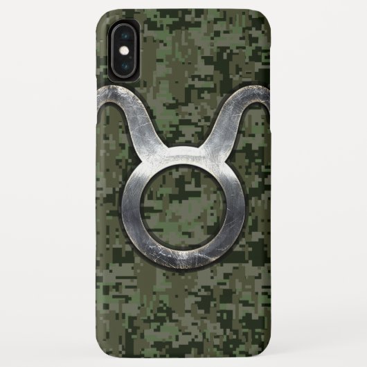 Taurus Sign on Woodland Green Digital Camouflage Case-Mate iPhone Case (Achterkant)