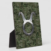 Taurus Sign on Woodland Green Digital Camouflage Fotoplaat (Zijkant)