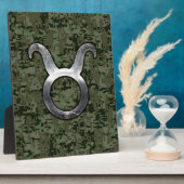Taurus Sign on Woodland Green Digital Camouflage Fotoplaat (Zijkant)