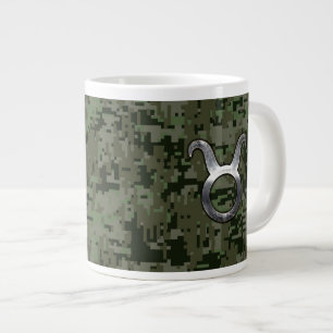 Taurus Sign on Woodland Green Digital Camouflage Grote Koffiekop