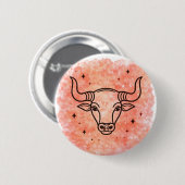 Taurus Sign Ronde Button 5,7 Cm (Voorkant /achterkant)
